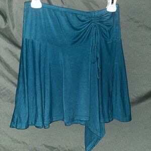 Earthbound Blue Ruched Stretch Skirt Women’s size Large boho hippie stretch